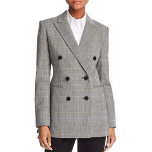Theory Piazza Wool Blazer NEW in Maple Check Plaid womens size 2